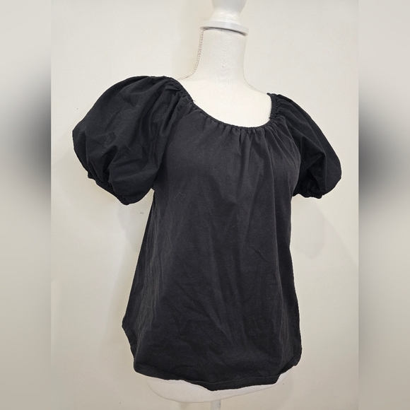 a new day Black Puff Sleeve Blouse - Picture 2 of 7